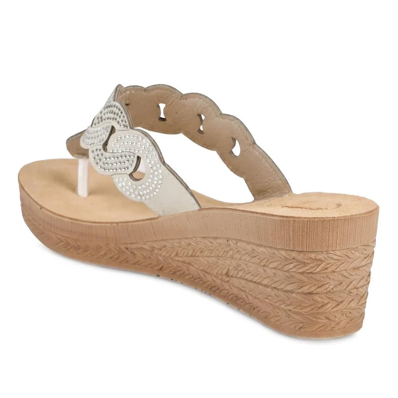Inblu Wedge Heel Toe Post Sandals - INB43054 / 330 389 - Beige
