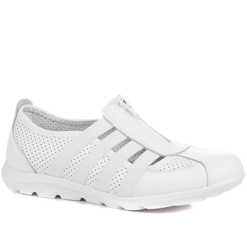 Leather Slip-On Shoes - BRK24000 / 308 245 - White