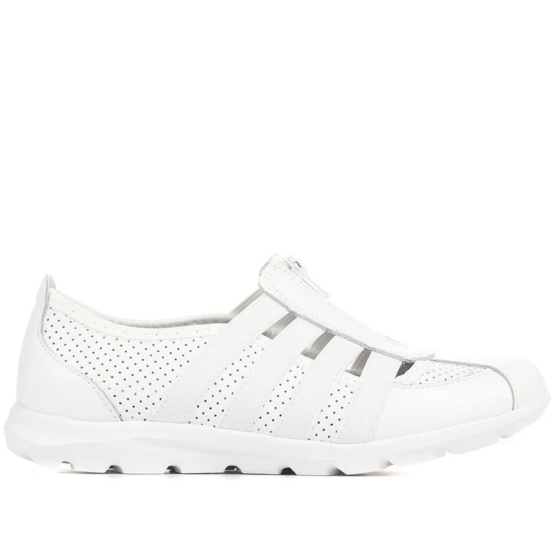 Leather Slip-On Shoes - BRK24000 / 308 245 - White