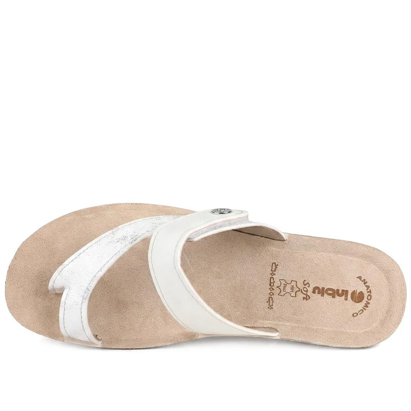 Inblu Touch Fasten Toe Post Sandals - INB43055 / 330 394 - White Multi
