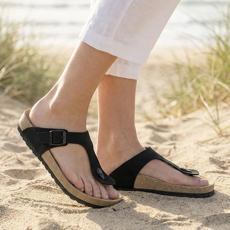 Inblu Nero Toe Post Sandals - INB43059 / 330 396 - Black