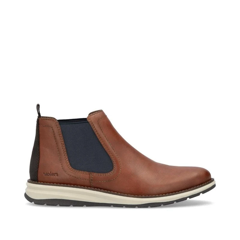 Rieker Herrenleder Chelsea Stiefel - Braun