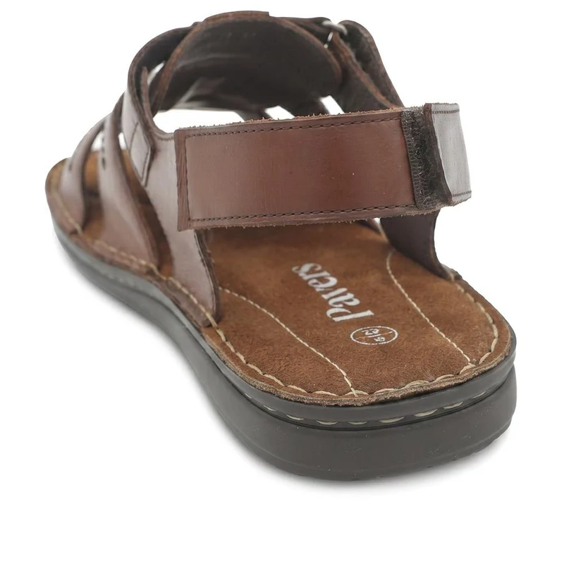 Leather Adjustable Fasten Fisherman Sandals - FBFOO43001 / 329 501 - Brown