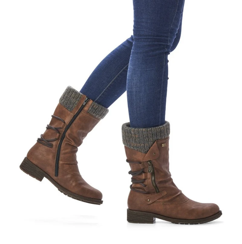 Remonte Wadenhohe Stiefel mit Fleecefutter für Damen - Braun
