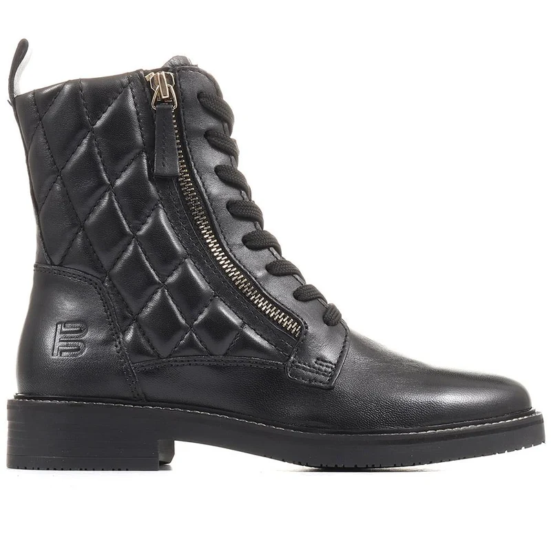 Fiona Lace-Up Leather Ankle Boots - BUG36518 / 322 875 - Black
