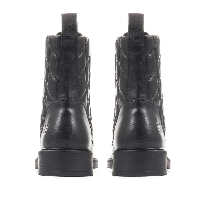 Fiona Lace-Up Leather Ankle Boots - BUG36518 / 322 875 - Black
