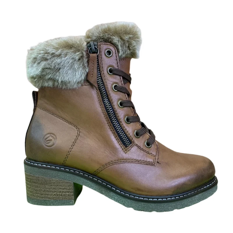 Remonte Damen-Stiefelette aus Leder mit Lammwollefutter - Braun