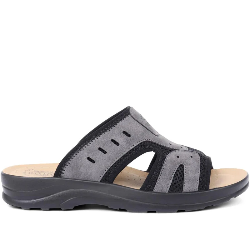 Fly Flot Slip On Mule Sandals - FLY37013 / 323 213 - Grey