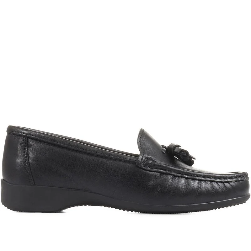 Leather Tassel Loafers - CONT25000 / 309 198 - Black