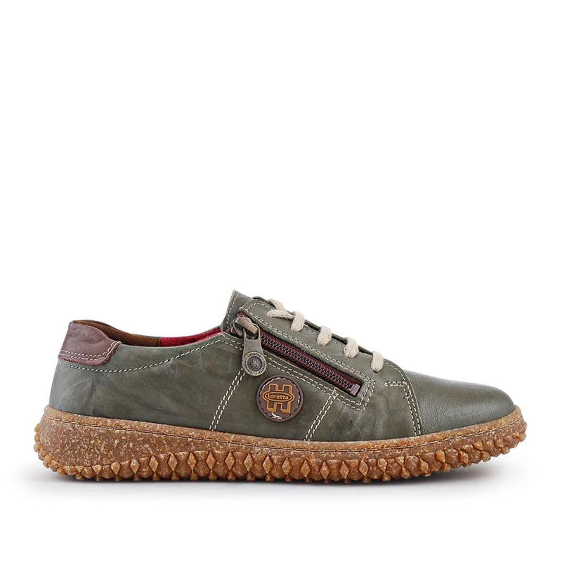 Loretta Leather Trainers - HAK38023 / 324 496 - Khaki