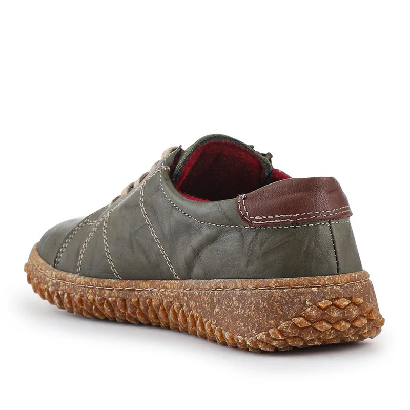 Loretta Leather Trainers - HAK38023 / 324 496 - Khaki