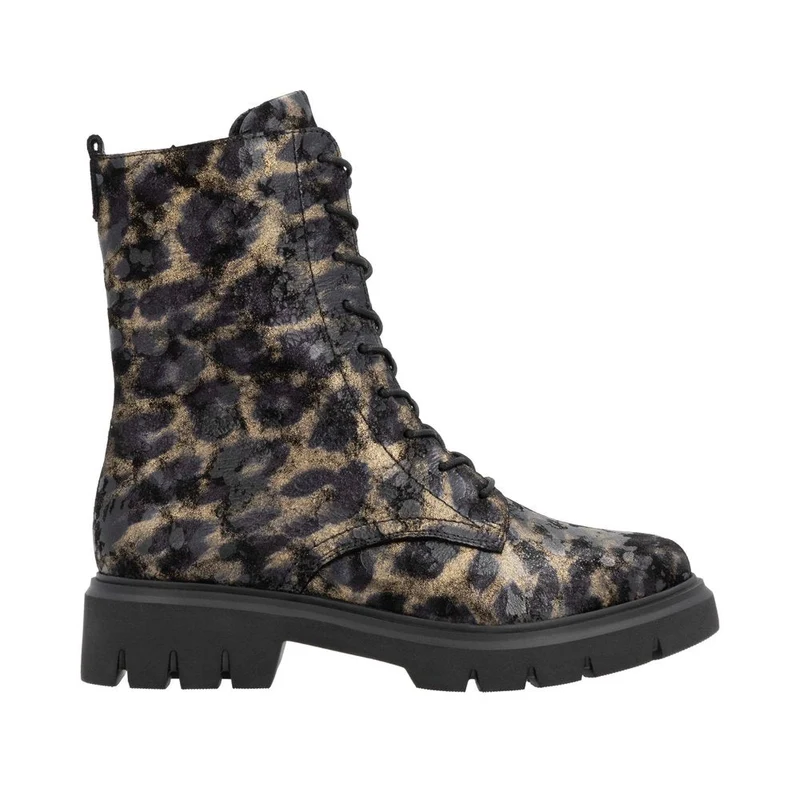 Remonte Modische Stiefelette aus Leder für Damen - Metallic-Schwarz