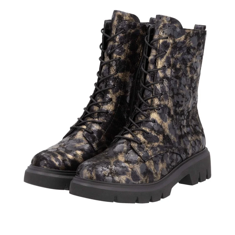 Remonte Modische Stiefelette aus Leder für Damen - Metallic-Schwarz