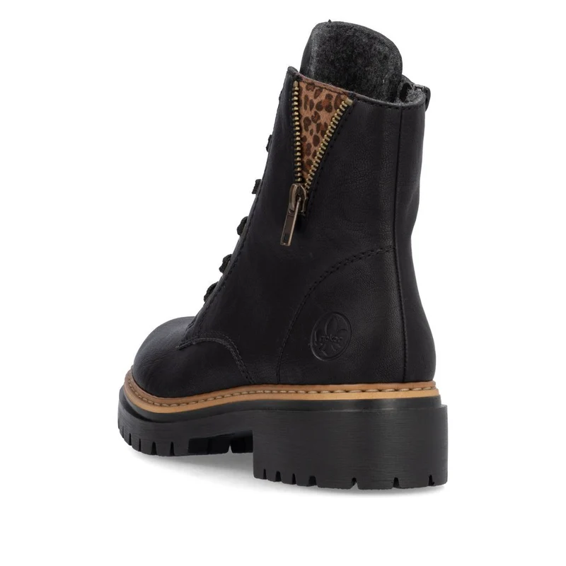 Rieker Modische Stiefelette für Damen mit Fleecefutter - Schwarz