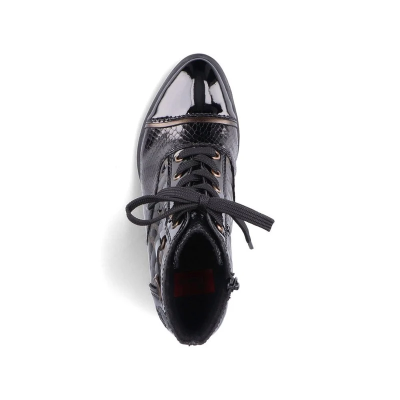 Rieker Damen-Stiefelette mit Fleece-Futter und Absatz - Schwarz