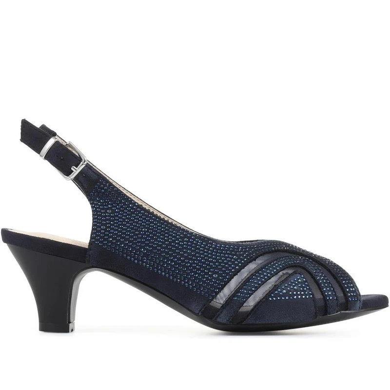Sling-Back Evening Heels - WBINS35150 / 321 832 - Navy