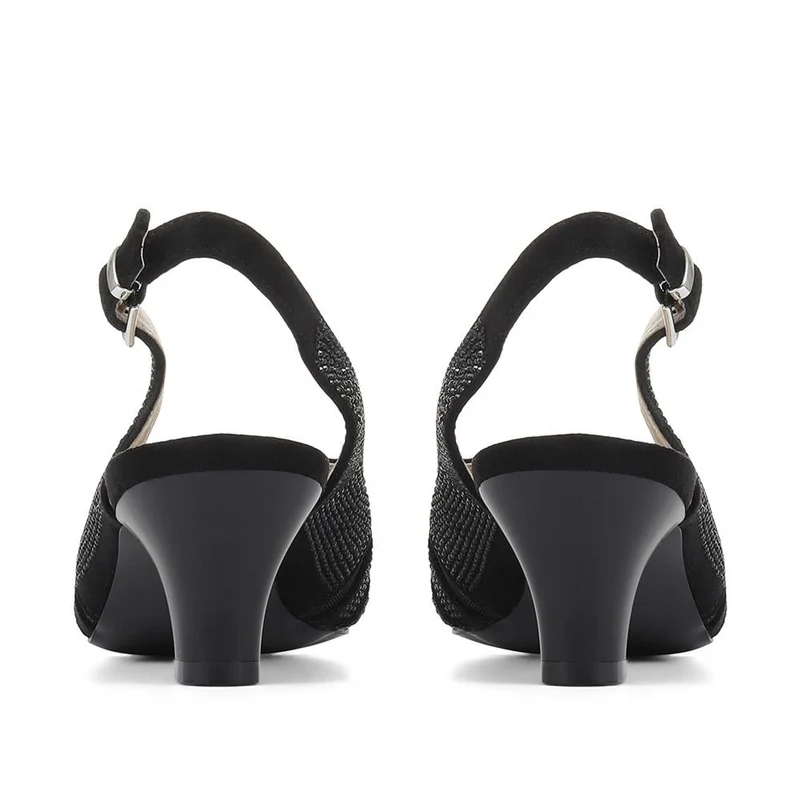 Sling-Back Evening Heels - WBINS35150 / 321 832 - Black
