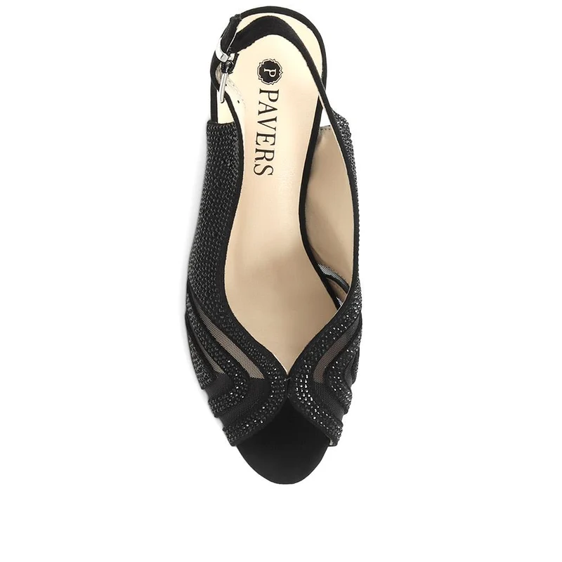Sling-Back Evening Heels - WBINS35150 / 321 832 - Black