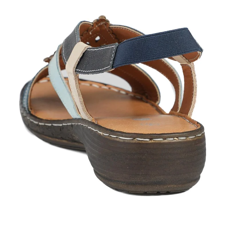 Leather Slingback Sandals - LUCK35001 / 321 605 - Blue Multi