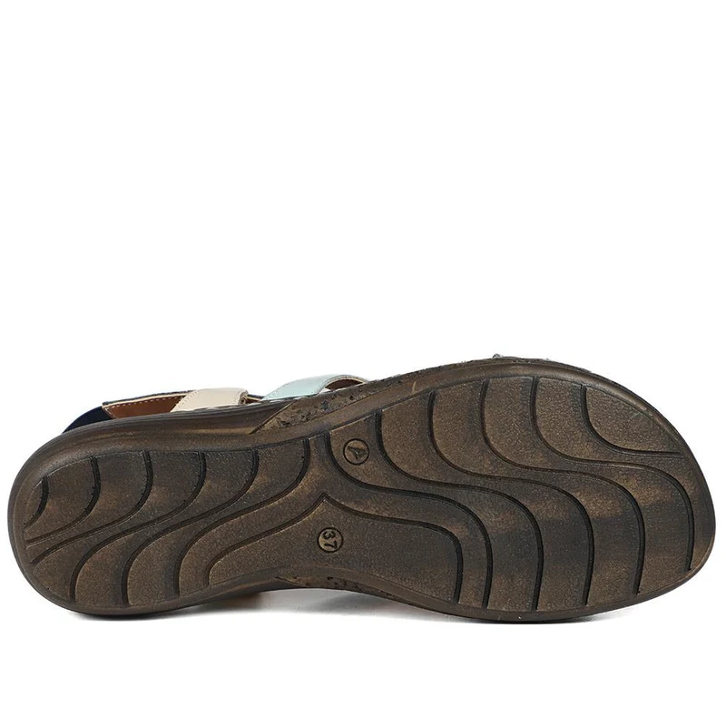 Leather Slingback Sandals - LUCK35001 / 321 605 - Blue Multi