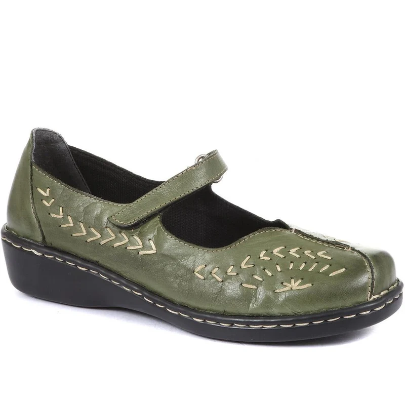 Touch-Fasten Mary Janes - AS2400 / 308 534 - Khaki