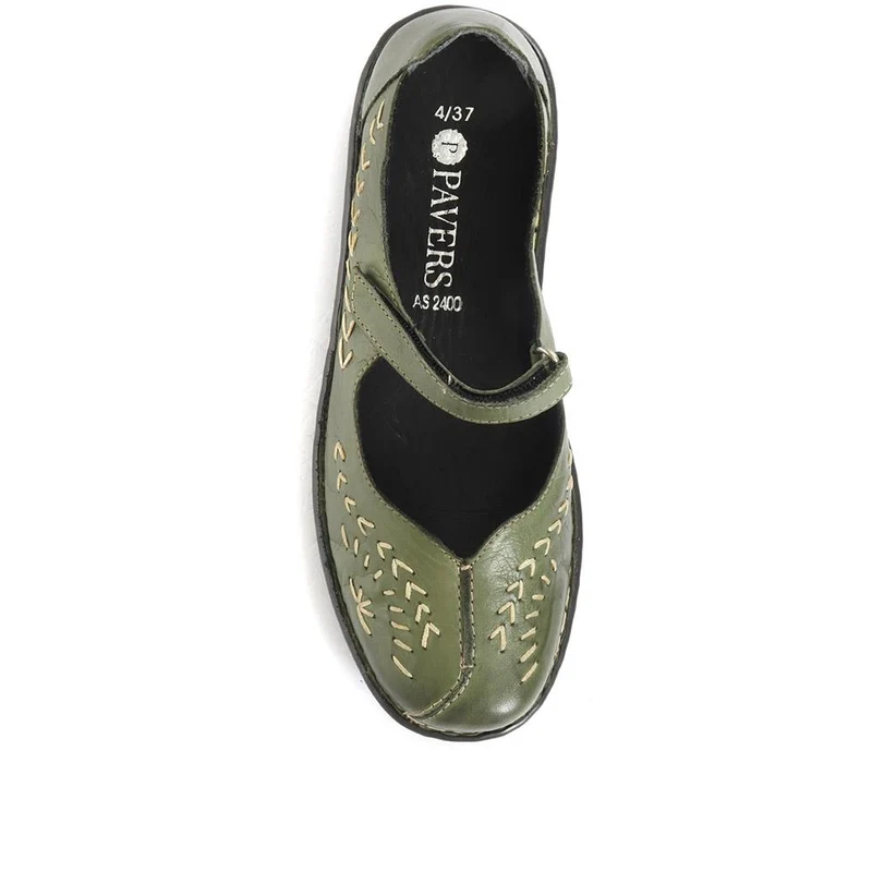 Touch-Fasten Mary Janes - AS2400 / 308 534 - Khaki