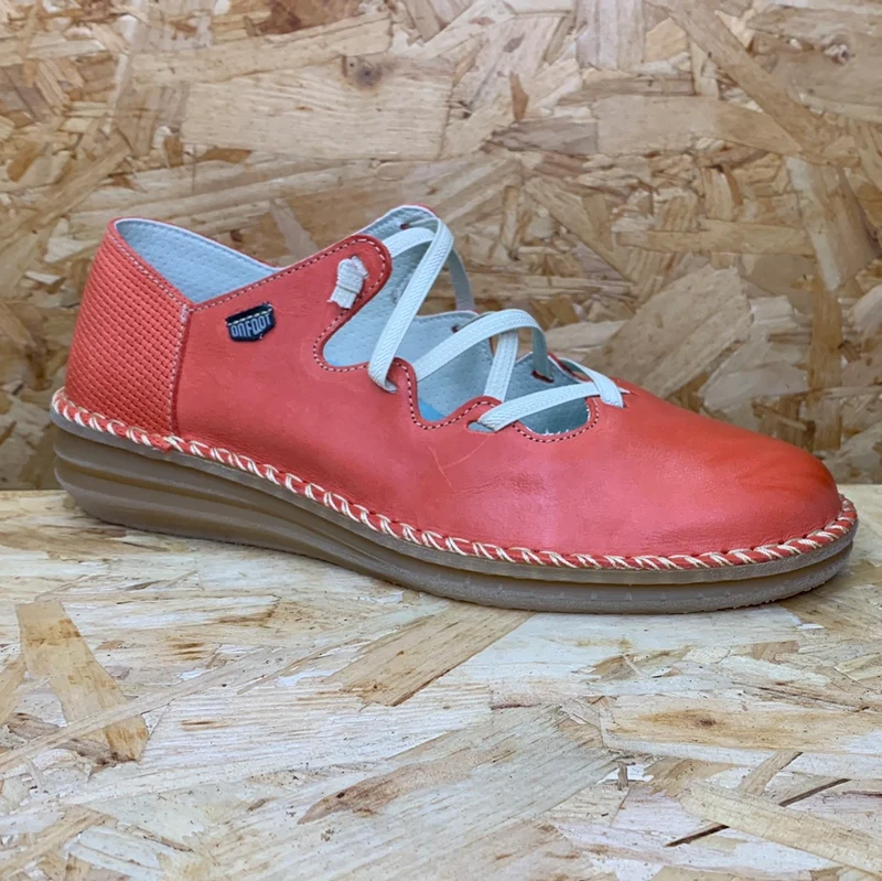 On Foot Damen-Lederschuh - Rot