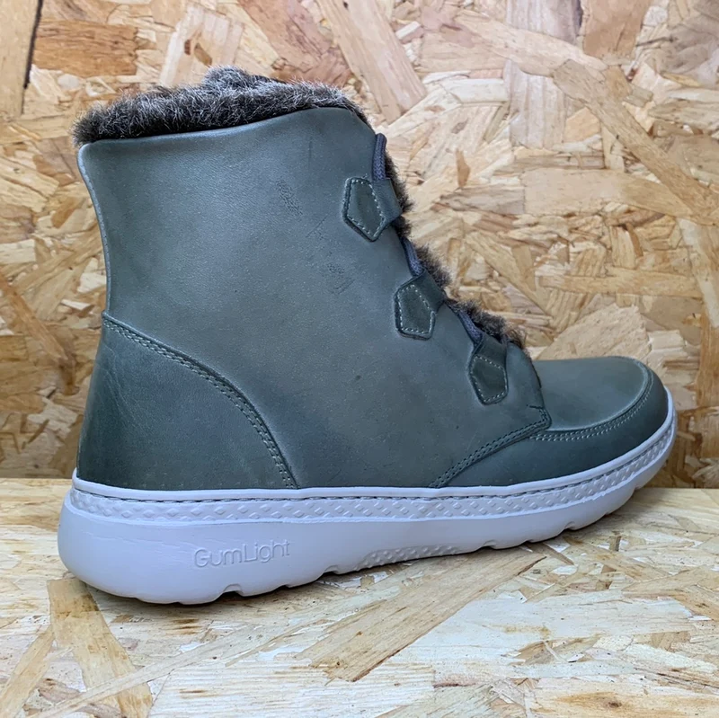 On Foot Damen-Stiefelette aus gefüttertem Leder – Grün