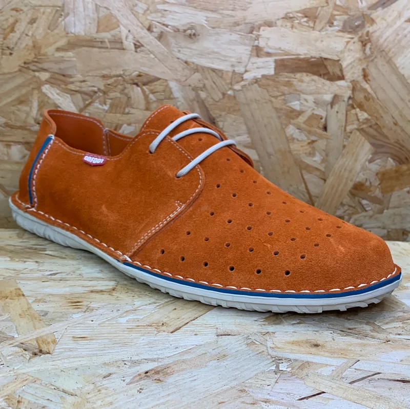 On Foot Herren-Schuhe aus perforiertem Leder – Orange