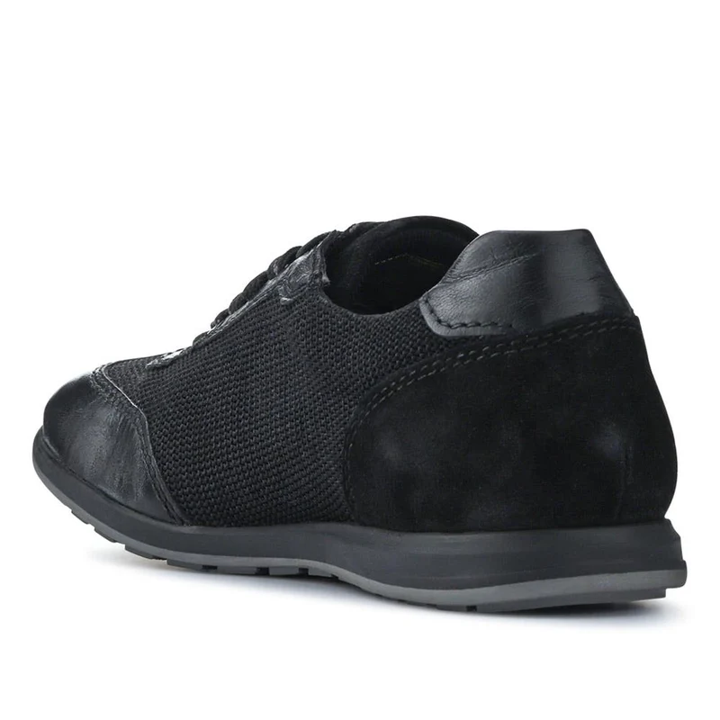 Casual Leather Lace-Up Shoes - BUG41504 / 326 720 - Black