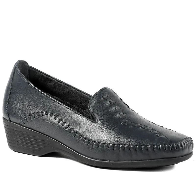 Leather Wedge Loafers - MOEN43004 / 329 555