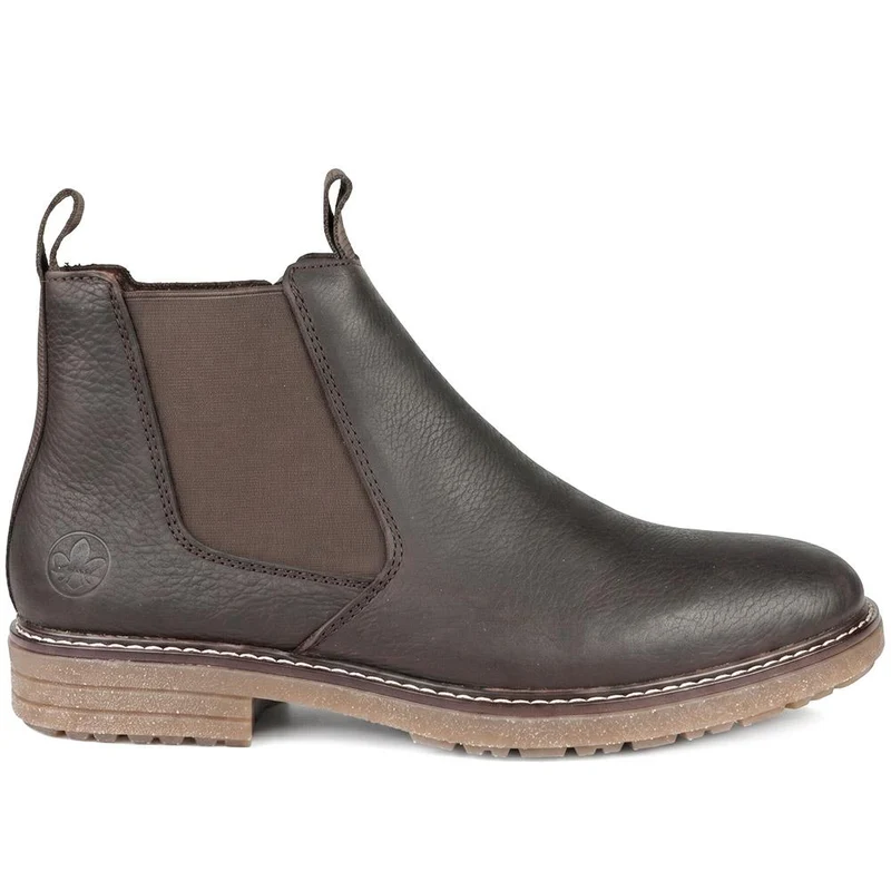Rieker Wide Fit Leather Chelsea Boots - RKR43055 / 330 233 - Dark Brown