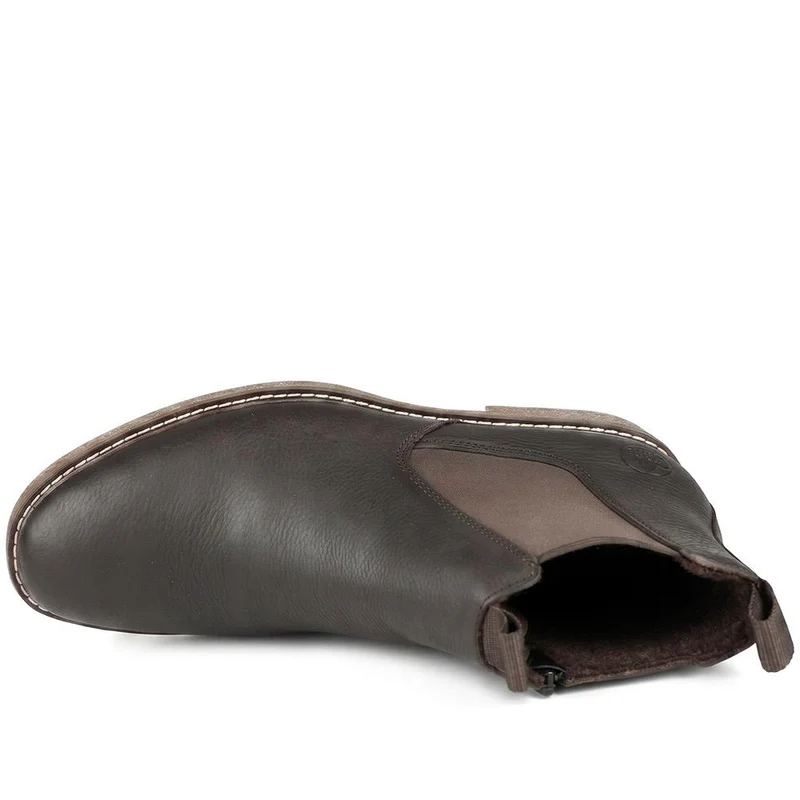 Rieker Wide Fit Leather Chelsea Boots - RKR43055 / 330 233 - Dark Brown