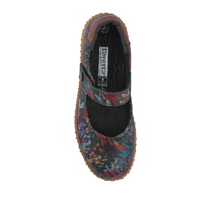 Loretta Leather Mary Janes - HAK42010 / 328 514 - Black Floral