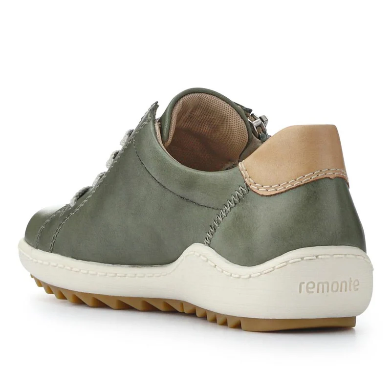 Leather Lace-Up Trainers - DRS41503 / 326 857 - Green