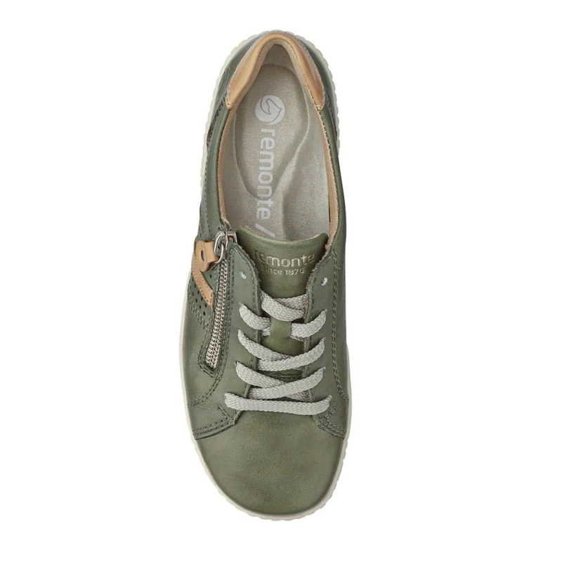 Leather Lace-Up Trainers - DRS41503 / 326 857 - Green