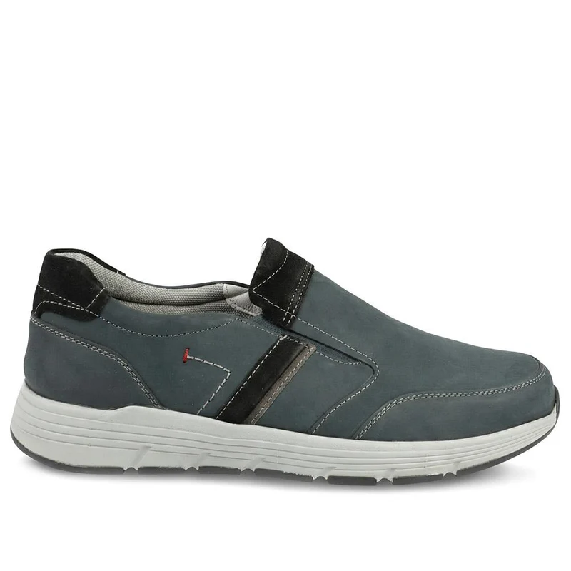 Wide-Fit Slip-On Leather Shoes - PARK41037 / 327 280 - Navy