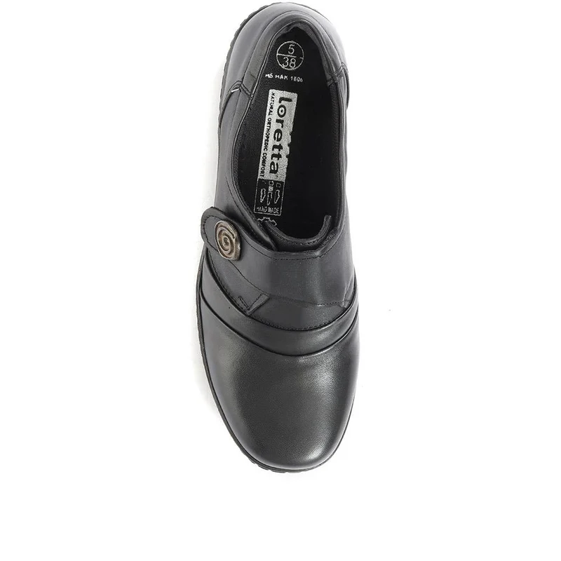 Handmade Leather Shoe with One Touch Strap - HSHAK1806 / 146 045 - Black