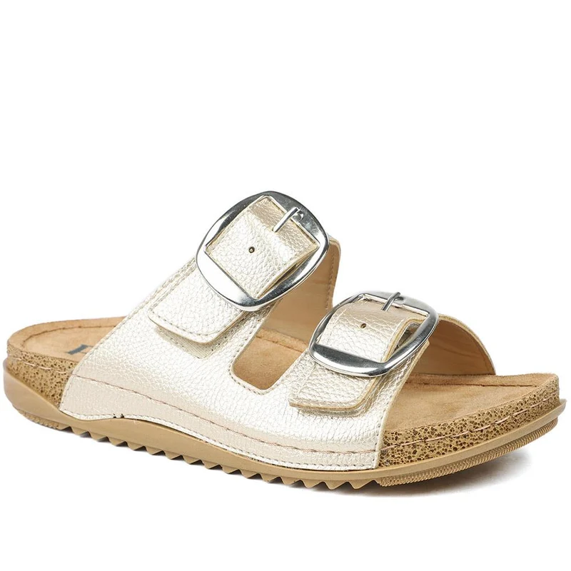 Wide Fit Buckle Detail Comfort Sandals - SERAY43001 / 329 113