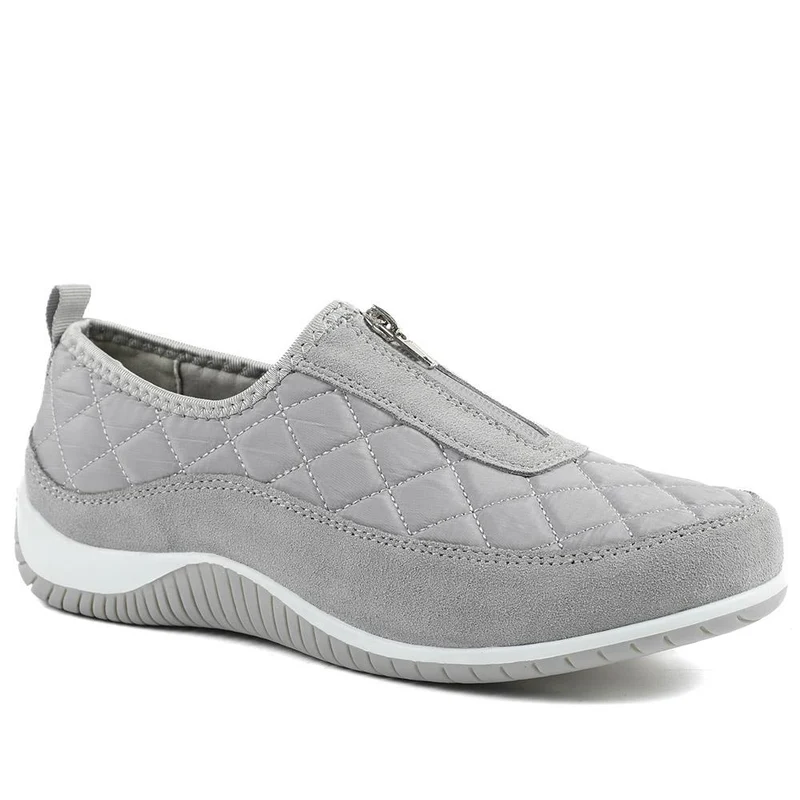 Wide-Fit Leather Slip-On Shoes With Zip Fastening - BRK42019 / 328 406
