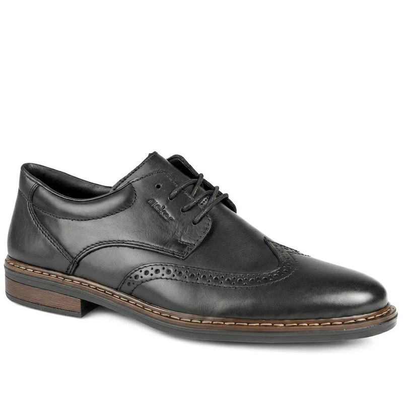 Rieker Wide Fit Smart Brogue Lace Up Shoes - RKR43037 / 330 222 - Brown