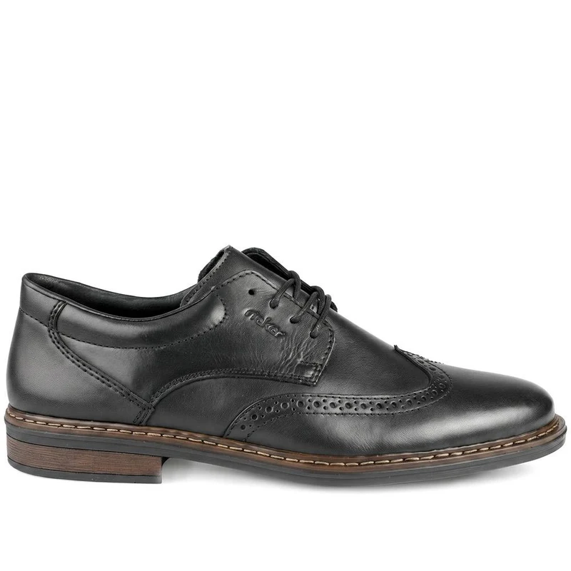 Rieker Wide Fit Smart Brogue Lace Up Shoes - RKR43037 / 330 222 - Brown