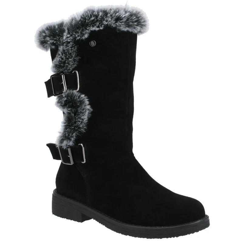 Hush Puppies Weite Stiefel „Megan“ aus Wildleder für Damen - Schwarz
