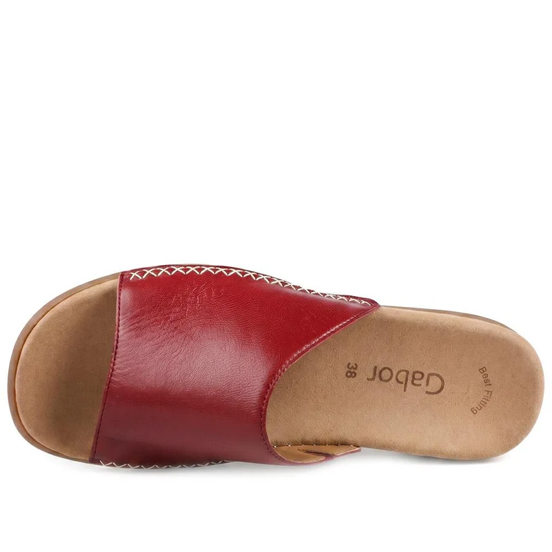 Gabor Leather Slip On Sandals - GABC44505 / 330 270 - Burgundy