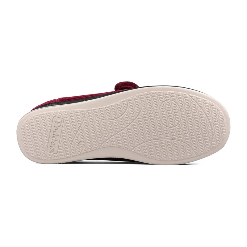 Padders Ladies Slippers 2E Fit Vulcanised - CAMILLA - Camilla / null - Winter Red Sparkle Cord