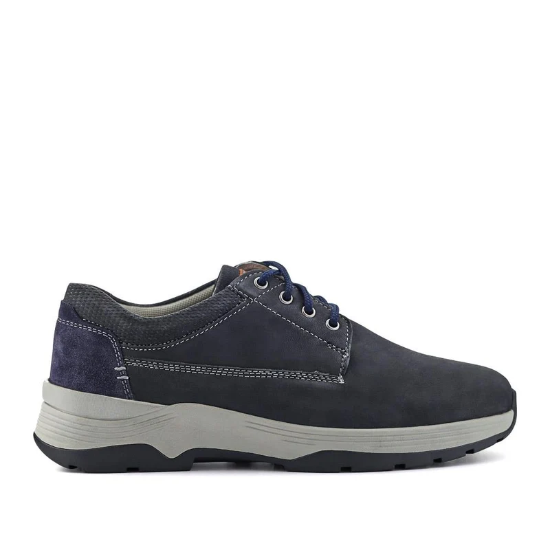 Extra-Wide Lightweight Lace-Up Shoes - GINO / 327 072 - Navy