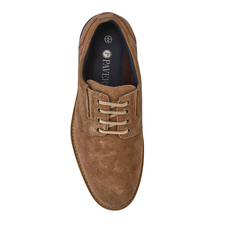 Cushioned Leather Lace-Up Shoes - ITAR41003 / 327 177 - Taupe