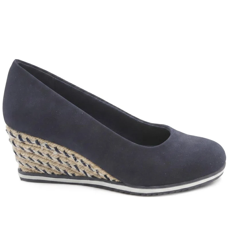 Wedge Heel Espadrille Trim Pumps - WBINS43009 / 329 176 - Navy
