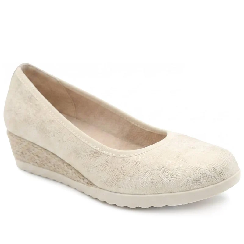 Espadrille Trim Wedge Pumps - WBINS43008 / 329 175 - Soft Gold