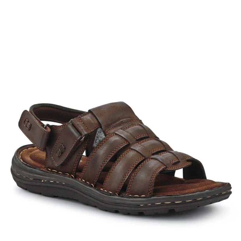 Leather Touch-Fasten Sandals - AATRA41003 / 326 947 - Brown